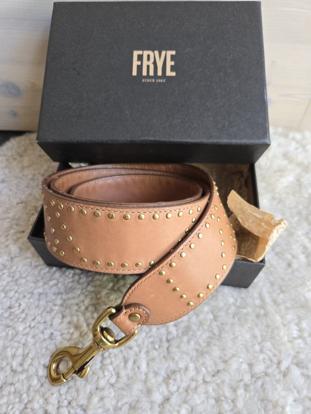 Frye Graphic Stud Leather Crossbody Strap with Box *See Description*